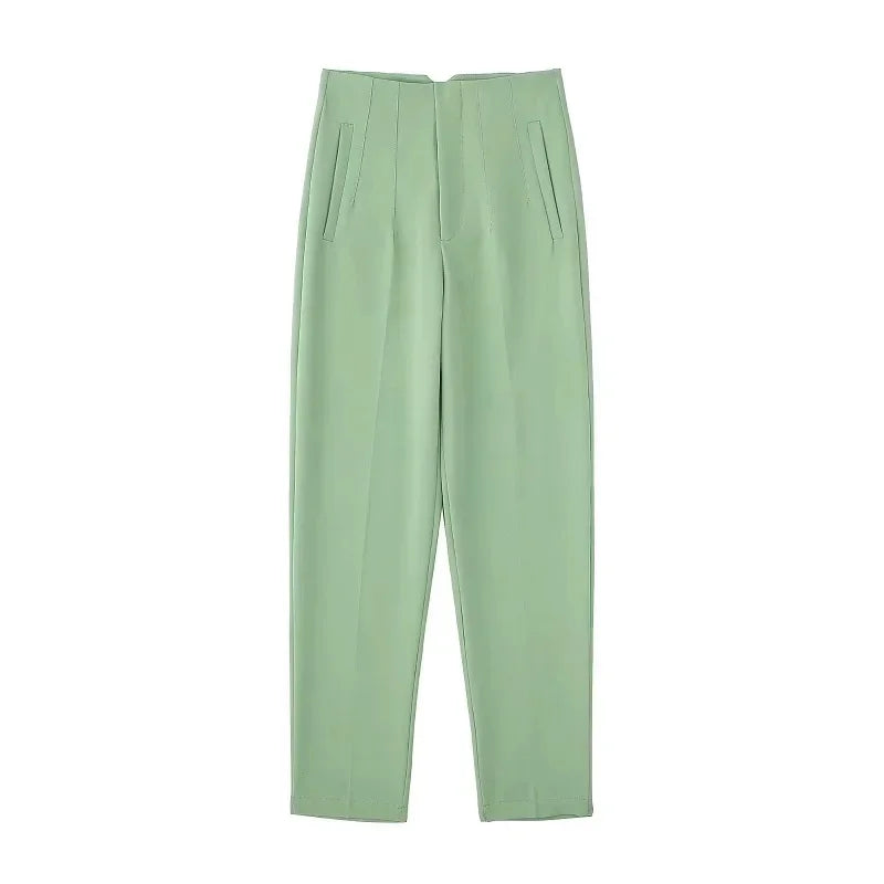 TRAF Mode Kantoorkleding Hoge taille broek voor dames Formele broek Kantooroutfits Kokerbroek Zwart Roze Witte damesbroek