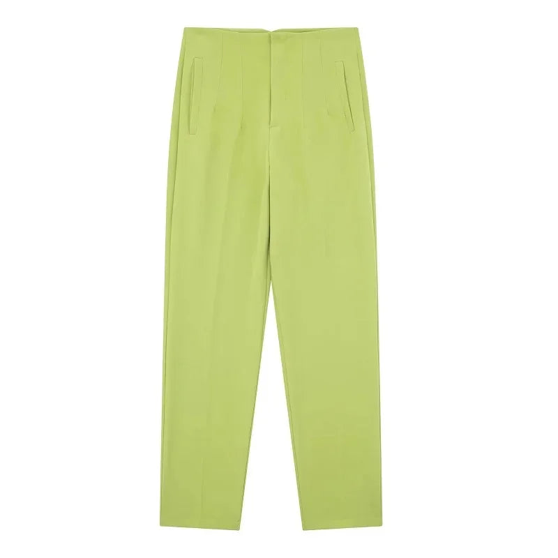 TRAF Mode Kantoorkleding Hoge taille broek voor dames Formele broek Kantooroutfits Kokerbroek Zwart Roze Witte damesbroek