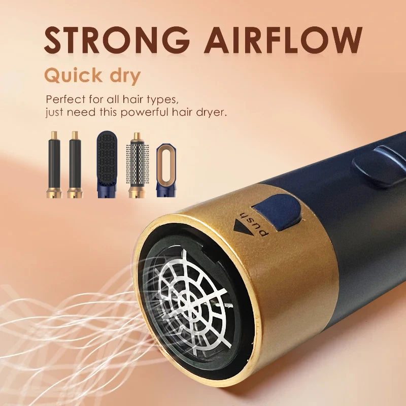 5 in 1 Hair Dryer Hot Comb Set Professional Curling Iron Hair Straightener Styling Tool For Dyson Airwrap Hair Dryer Household