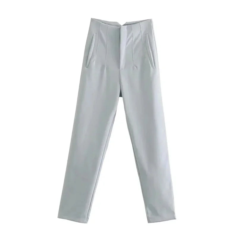 TRAF Mode Kantoorkleding Hoge taille broek voor dames Formele broek Kantooroutfits Kokerbroek Zwart Roze Witte damesbroek