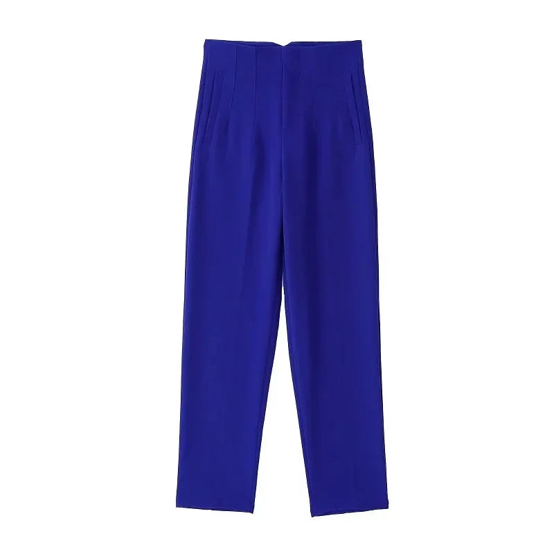 TRAF Mode Kantoorkleding Hoge taille broek voor dames Formele broek Kantooroutfits Kokerbroek Zwart Roze Witte damesbroek