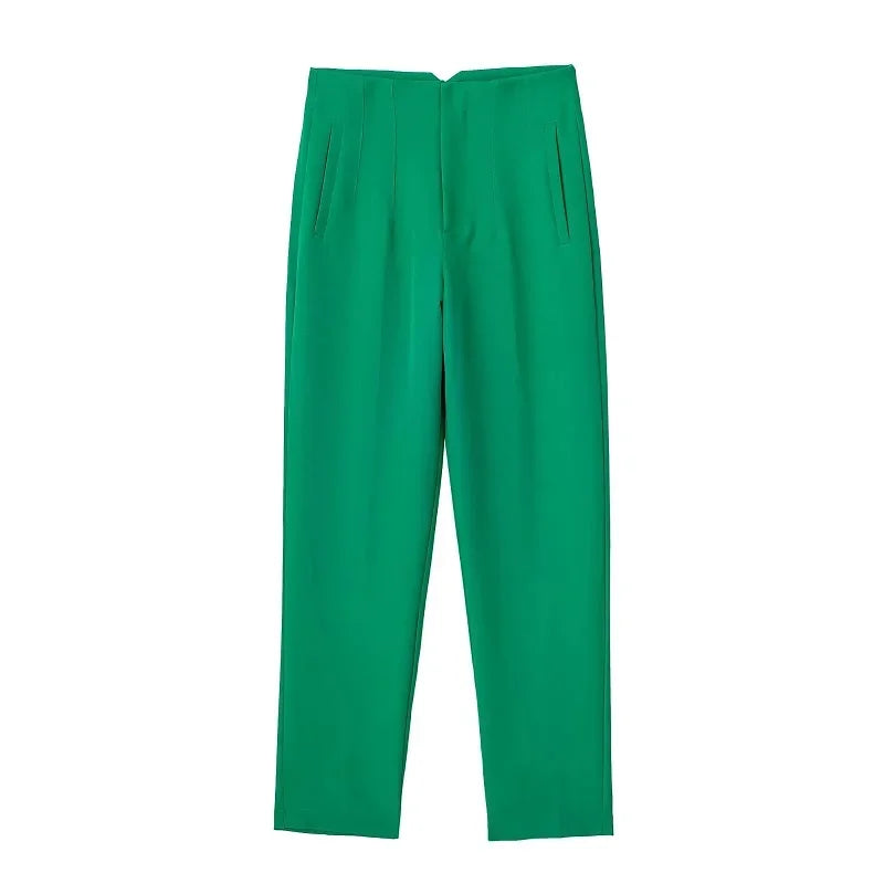 TRAF Mode Kantoorkleding Hoge taille broek voor dames Formele broek Kantooroutfits Kokerbroek Zwart Roze Witte damesbroek